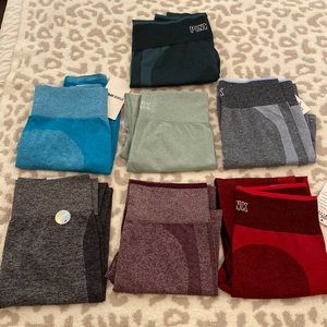 Listing is for ALL! PINK seamless high waisted full length leggings, size Large.